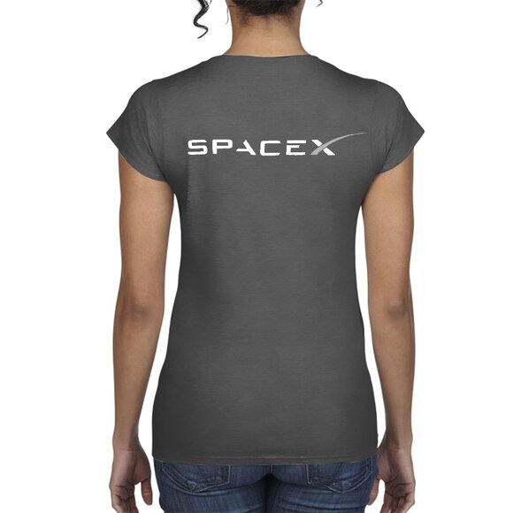 SPACEX Official Merch V-Neck Logo T-shirt in Space Gray - Picture 1 of 6